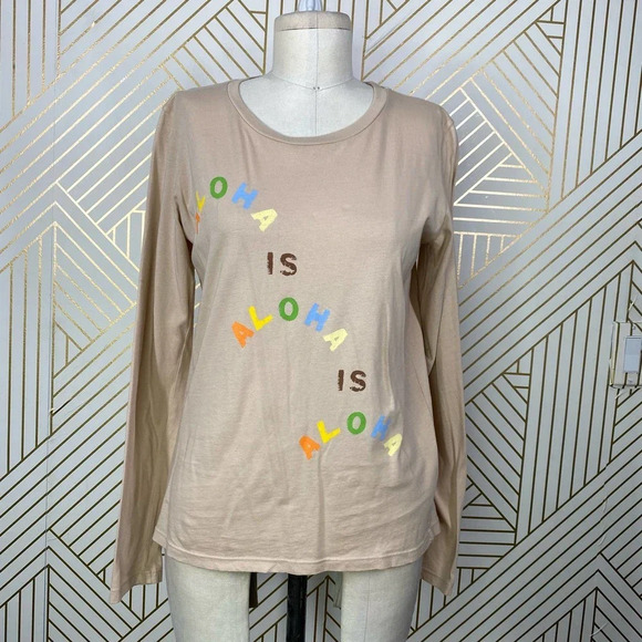 WARM Fun Aloha is‎ Aloha Long Sleeve Graphic Tee - Picture 1 of 10
